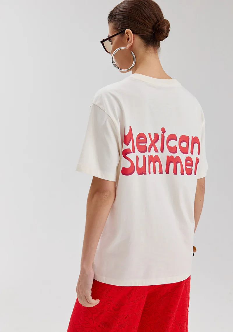 T-shirt Mexican back van Harper & Yve, kleur Ecru