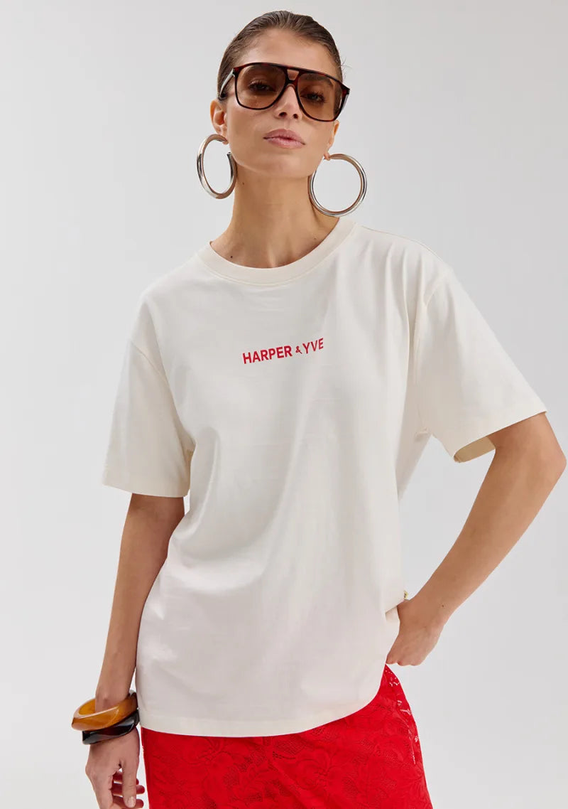 T-shirt Mexican back van Harper & Yve, kleur Ecru