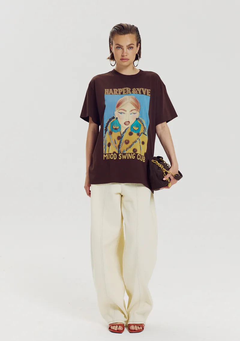 Moody T-Shirt van Harper & Yve, kleur Hot Fudge
