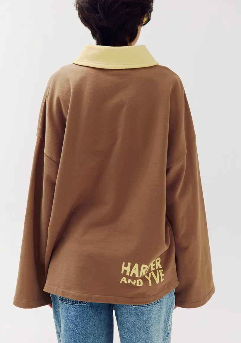 Pollie Jumper van Harper & Yve, kleur Muddy Taupe / Hot Fudge