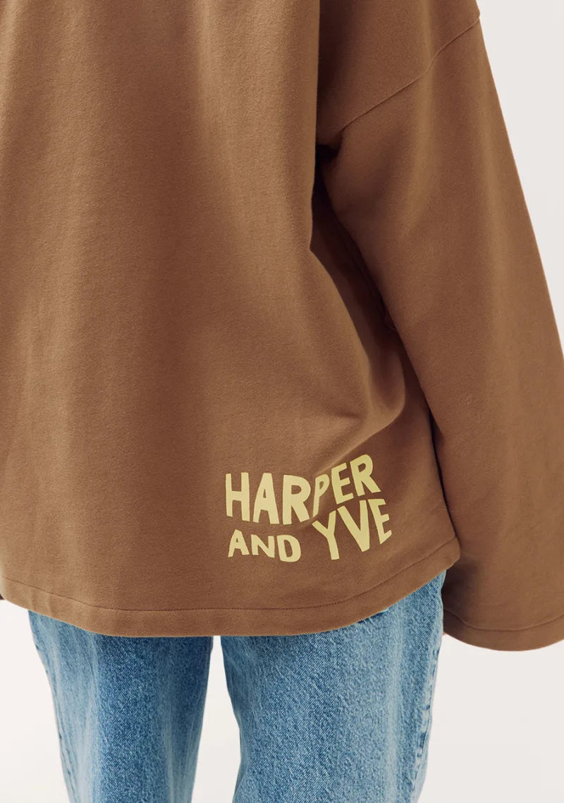 Pollie Jumper van Harper & Yve, kleur Muddy Taupe / Hot Fudge