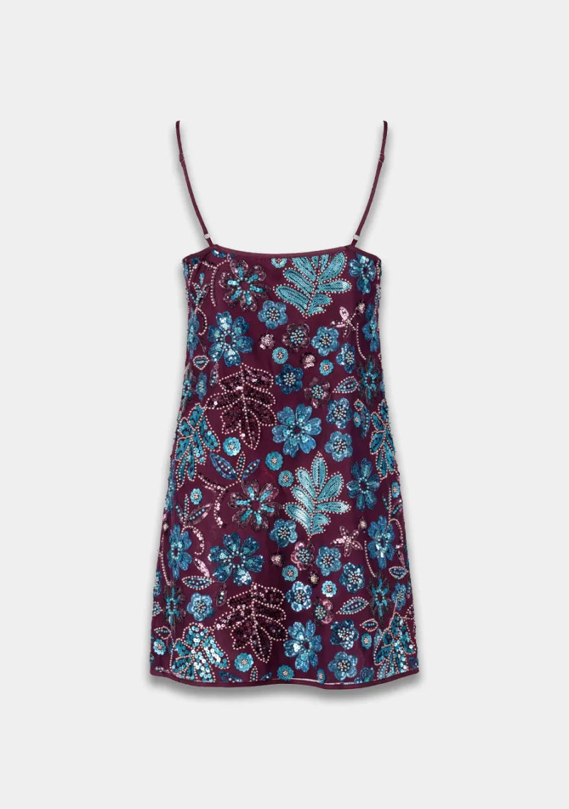 Jurk Romy van Harper & Yve, kleur Cassis Blue Sequin