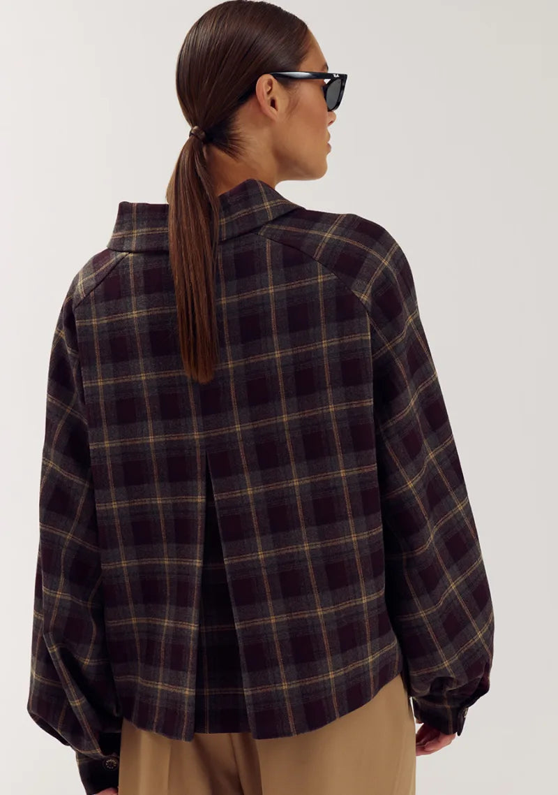 Rylee Coat van Harper & Yve, kleur Tipsy Red Check