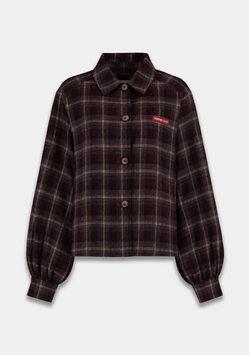 Rylee Coat van Harper & Yve, kleur Tipsy Red Check