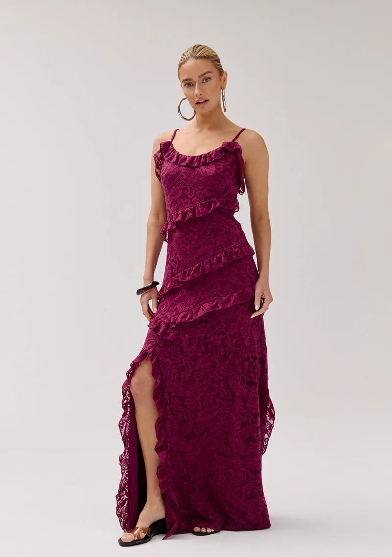Jurk Sammie van Harper & Yve, kleur Cassis