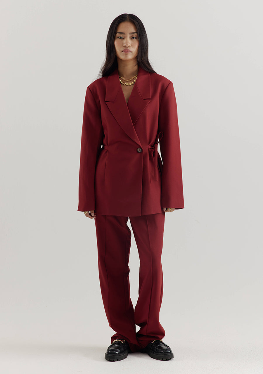 Broek Poppy van Harper & Yve, kleur Wine Berry