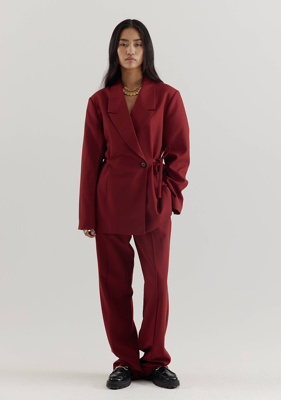 Broek Poppy van Harper & Yve, kleur Wine Berry