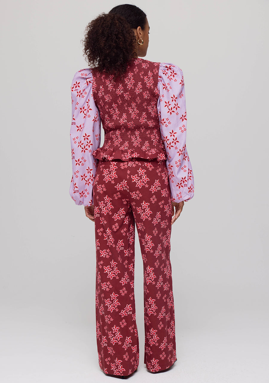 Broek Holly van Harper & Yve, kleur Pink Star- Wine Berry