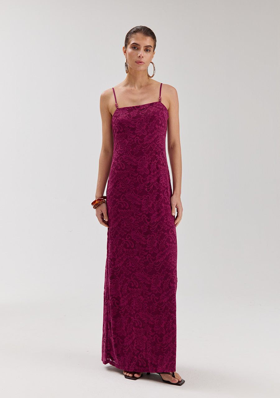 Jurk Vivien van Harper & Yve, kleur Cassis
