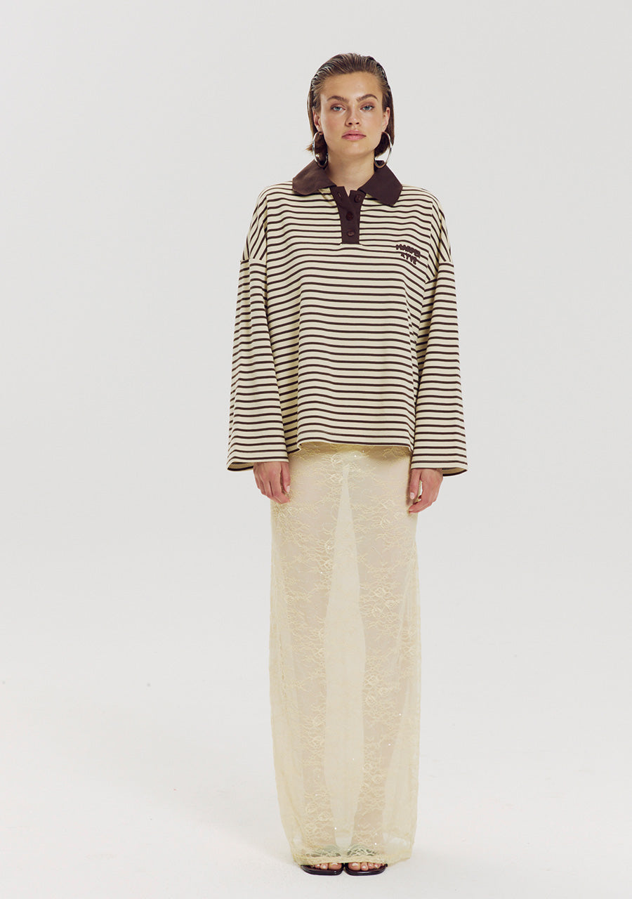 Pollie Jumper van Harper & Yve, kleur Hot Fudge Stripe