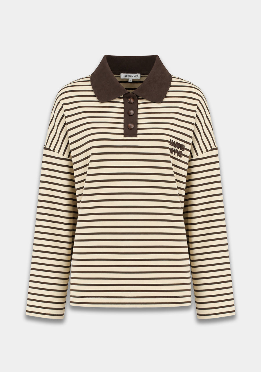 Pollie Jumper van Harper & Yve, kleur Hot Fudge Stripe