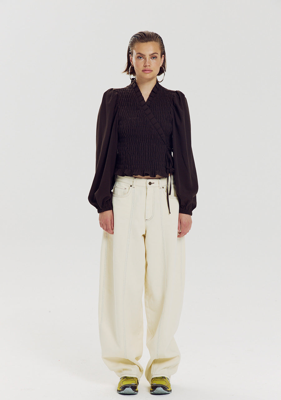 Blouse Debby van Harper & Yve, kleur Hot Fudge