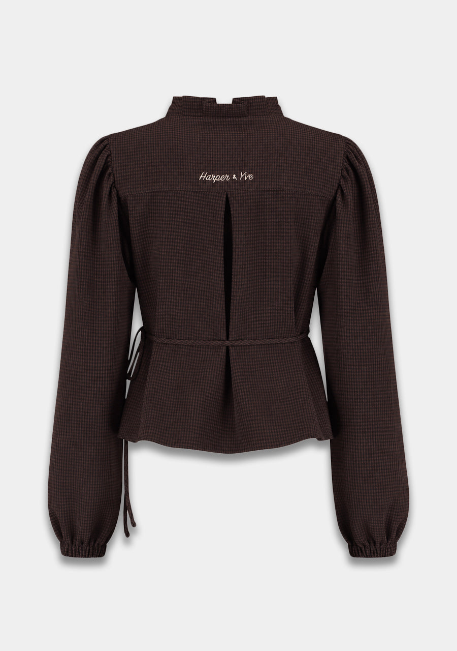 Blouse Debby van Harper & Yve, kleur Hot Fudge