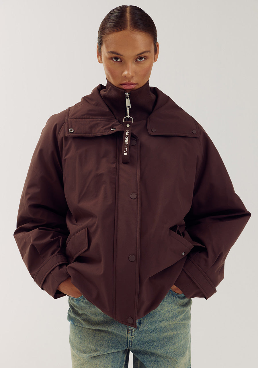 Winterjas Blaze van Harper & Yve, kleur Coffee Bean