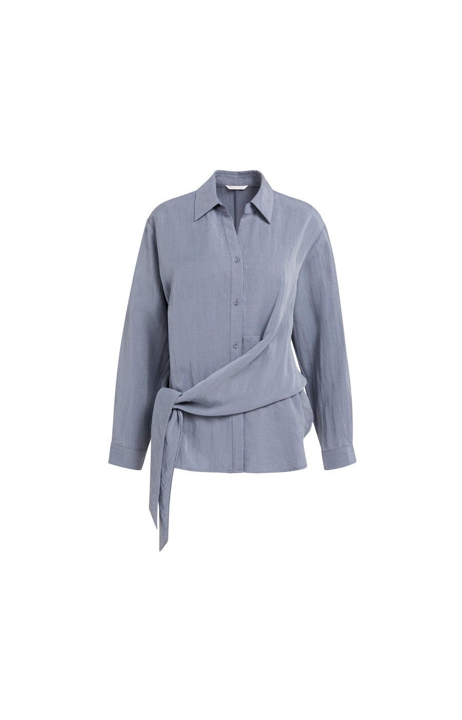 Blouse Met Knoopdetail En Lange Mouwen van YAYA, kleur Arctic Seal Grey
