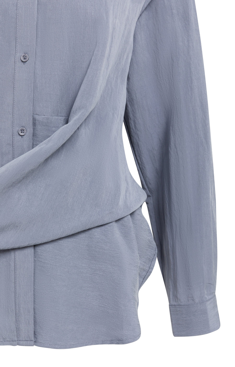 Blouse Met Knoopdetail En Lange Mouwen van YAYA, kleur Arctic Seal Grey