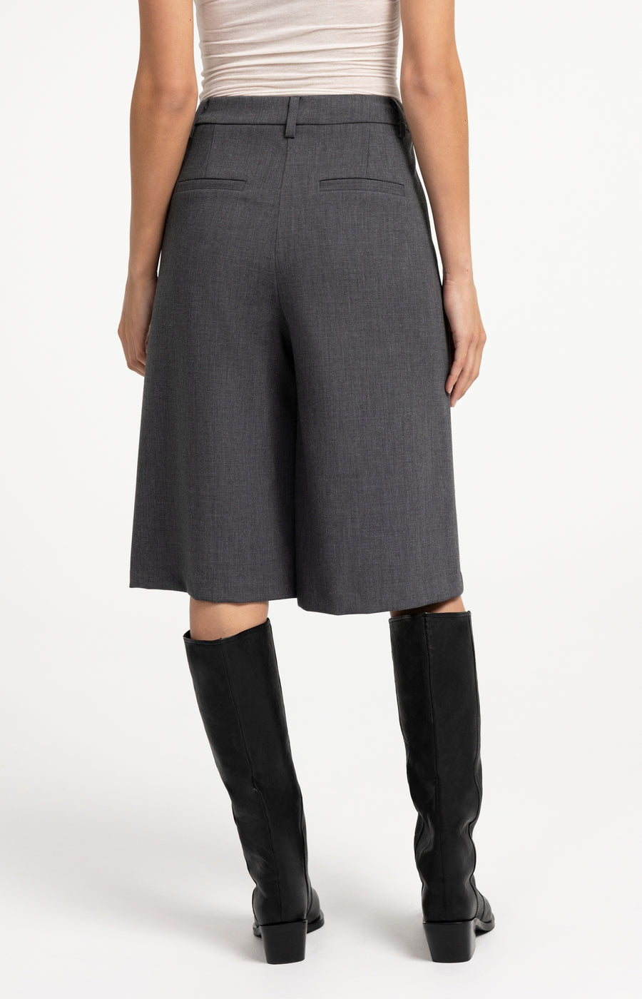 Lange Bermudashort van YAYA, kleur Anthracite Melange