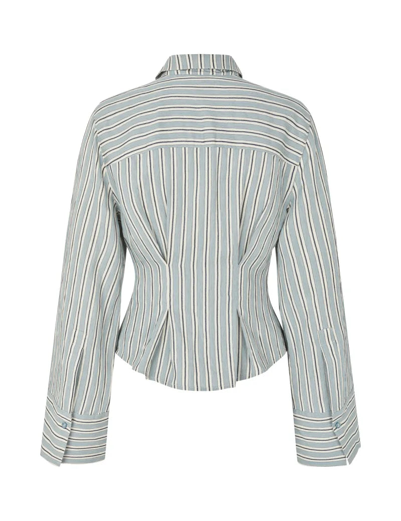 Kalana Blouse van MbyM, kleur Smoke Blue Kleo Stripe