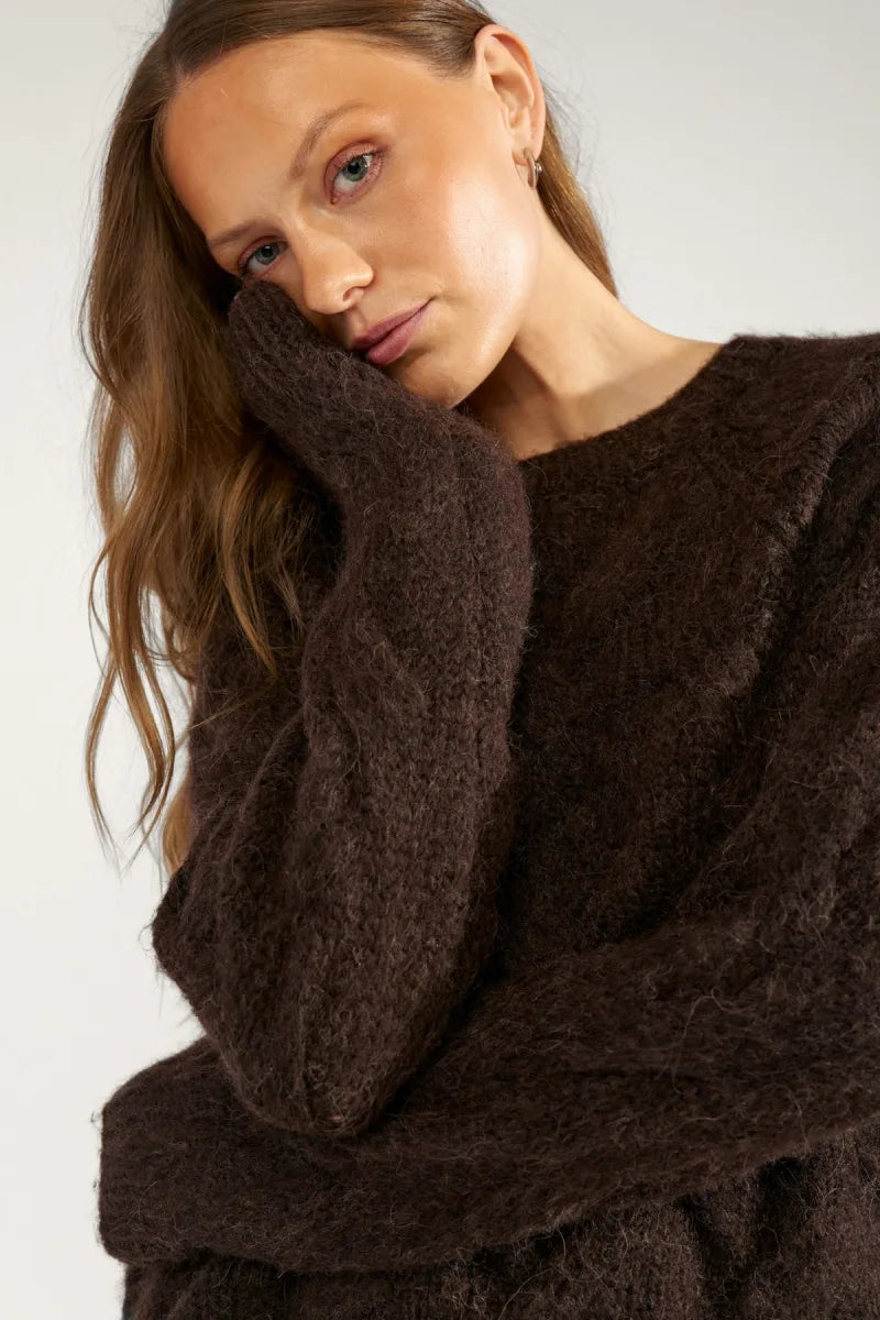 Nualmas Pullover van Nümph, kleur Black Coffee