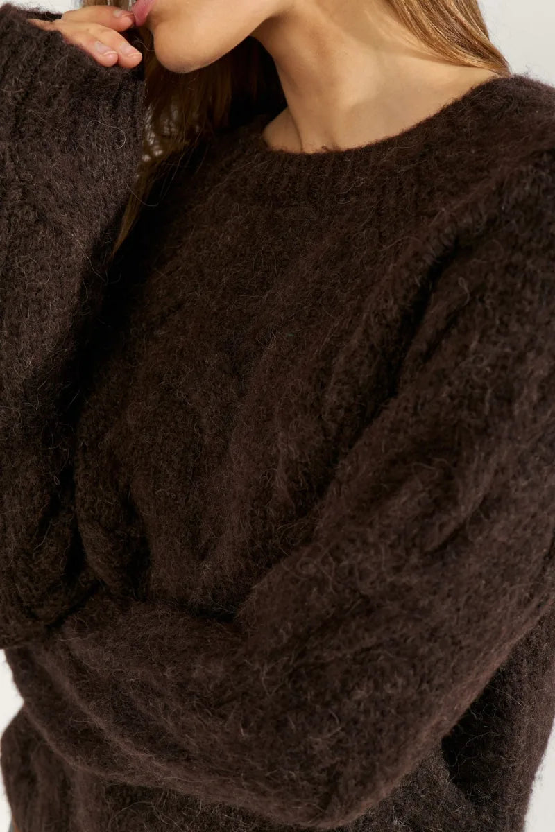 Nualmas Pullover van Nümph, kleur Black Coffee