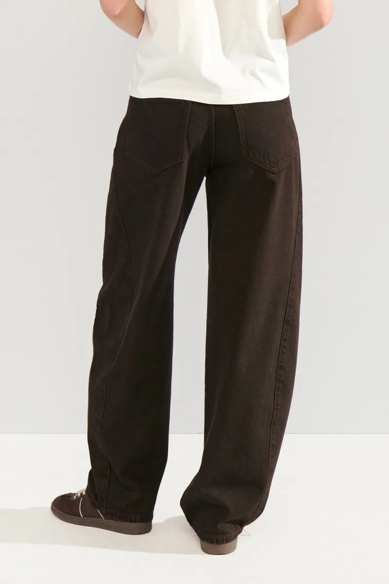 Nuamsterdam Hr Barrel Jeans van Nümph, kleur Black Coffee