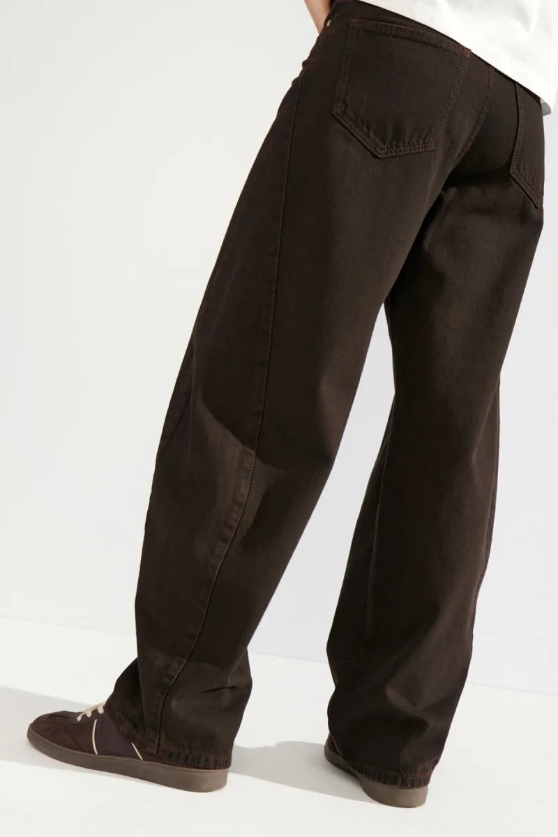 Nuamsterdam Hr Barrel Jeans van Nümph, kleur Black Coffee