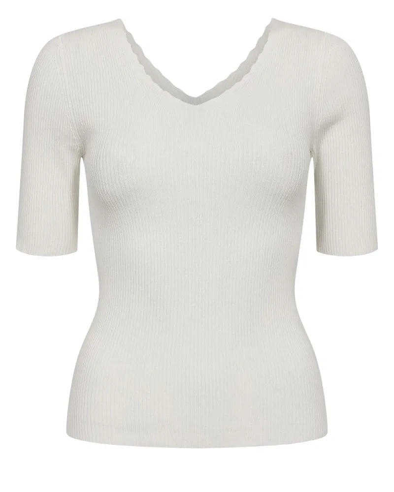 Nuayelet Ss Pullover Cropped van Nümph, kleur Cloud Dancer