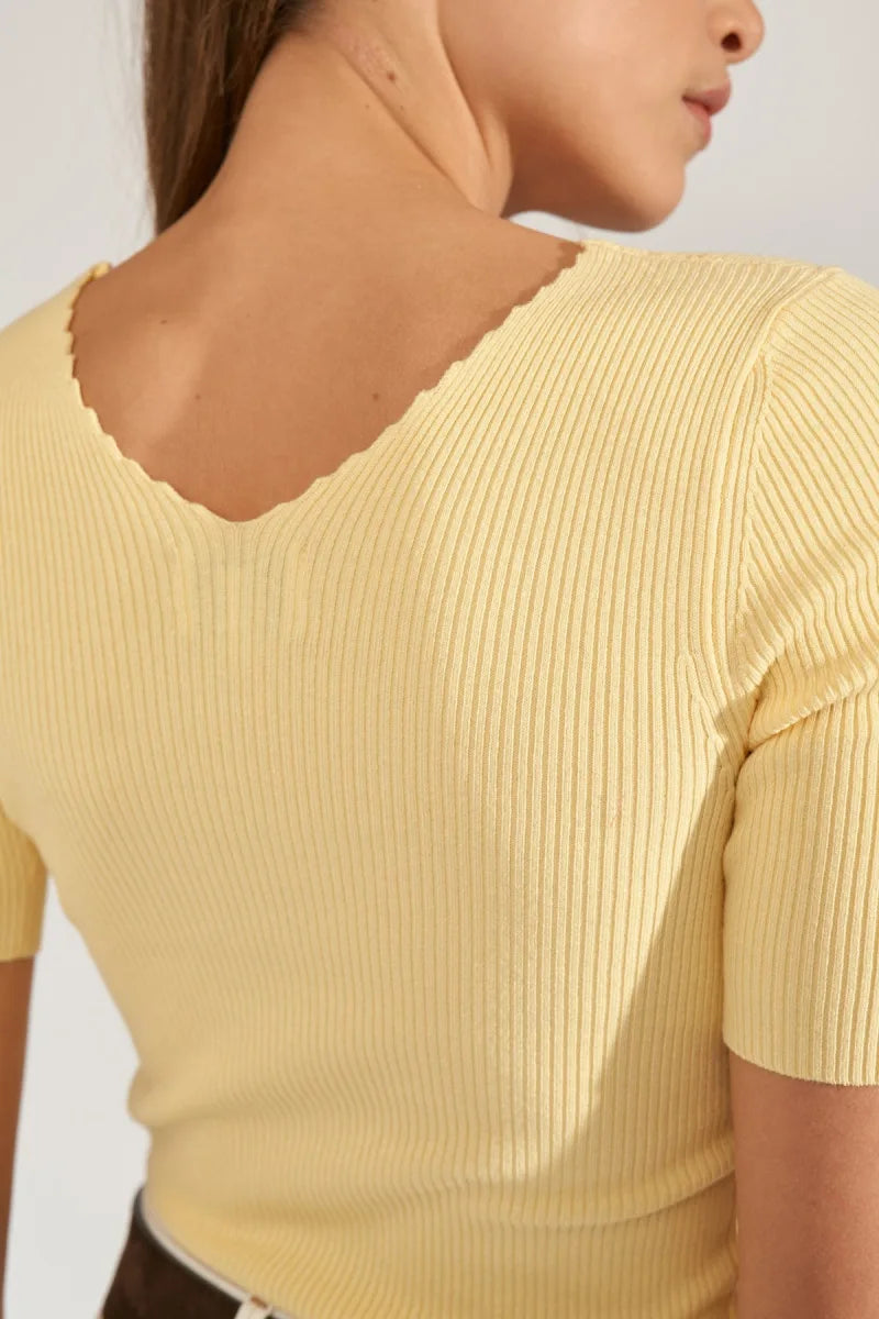 Nuayelet Ss Pullover Cropped van Nümph, kleur Popcorn