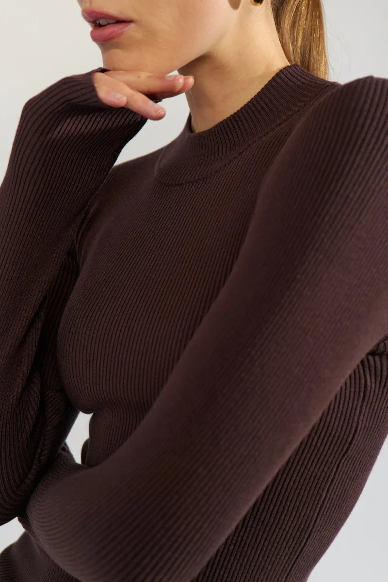 Nubia Ls Pullover van Nümph, kleur Black Coffee