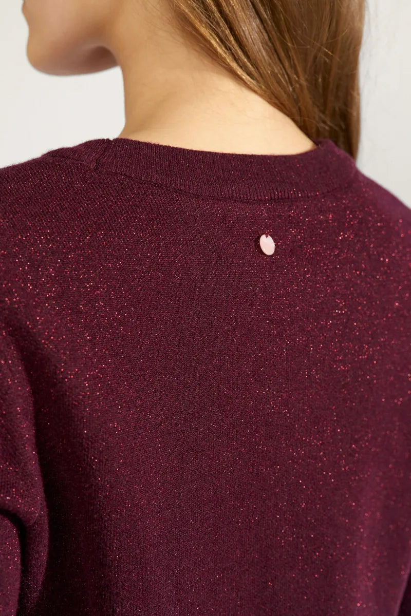 Nubir Solid Pullover van Nümph, kleur Fig