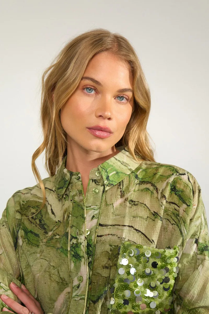 Numarla Shirt van Nümph, kleur Calla Green