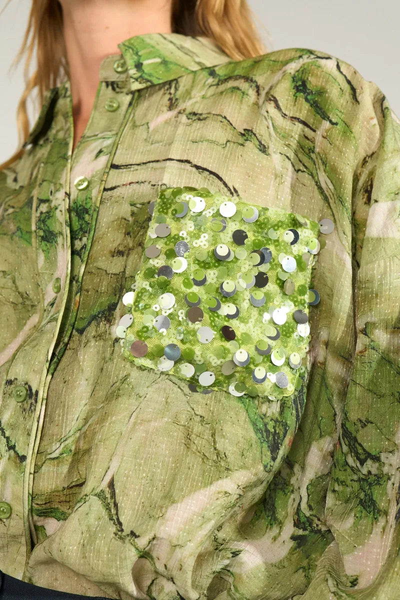 Numarla Shirt van Nümph, kleur Calla Green