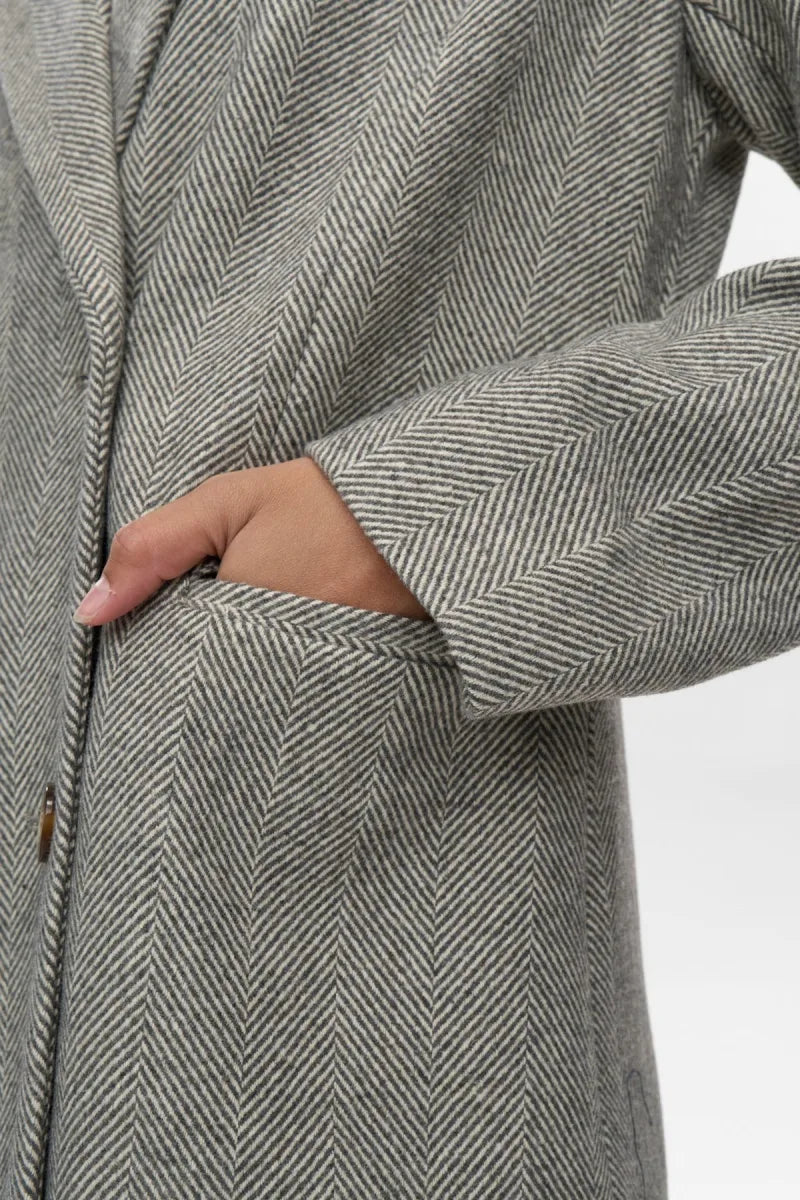 Nuraven Coat van Nümph, kleur Medium Grey Melee