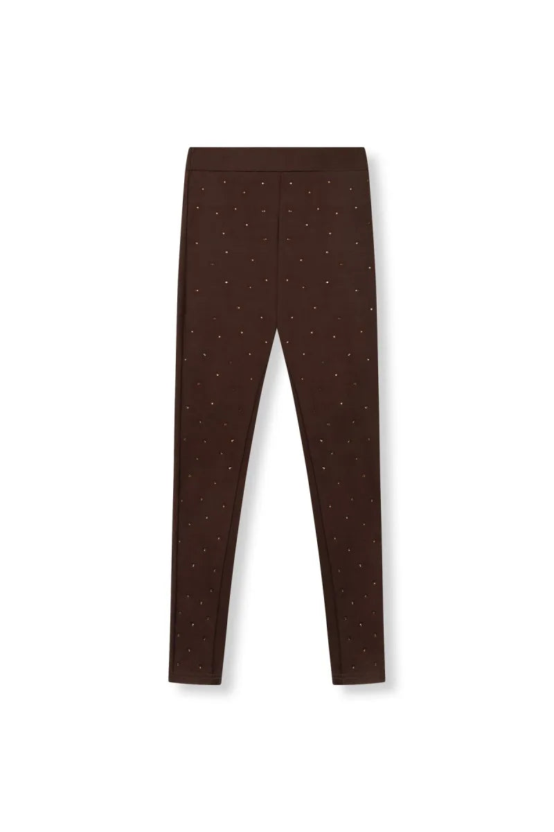 Anna Knitted Legging Rhinestones van Refined Department, kleur Brown
