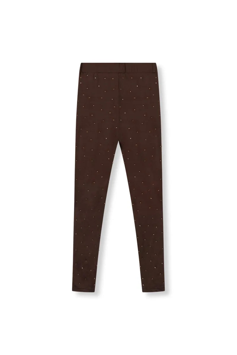 Anna Knitted Legging Rhinestones van Refined Department, kleur Brown