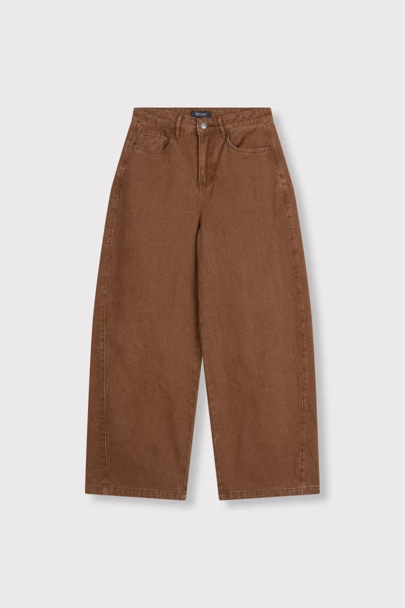 Balloon Fit Jeans Hailey van Refined Department, kleur Brown