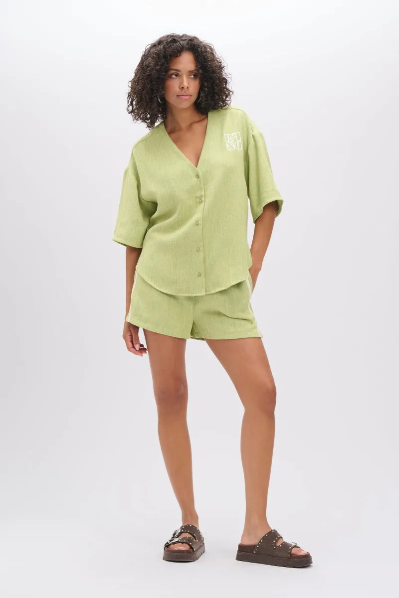 Bennie Shirt van Refined Department, kleur Matcha