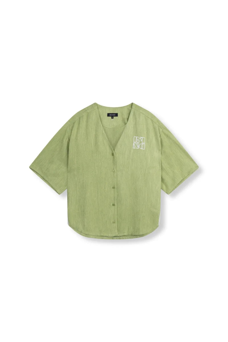 Bennie Shirt van Refined Department, kleur Matcha