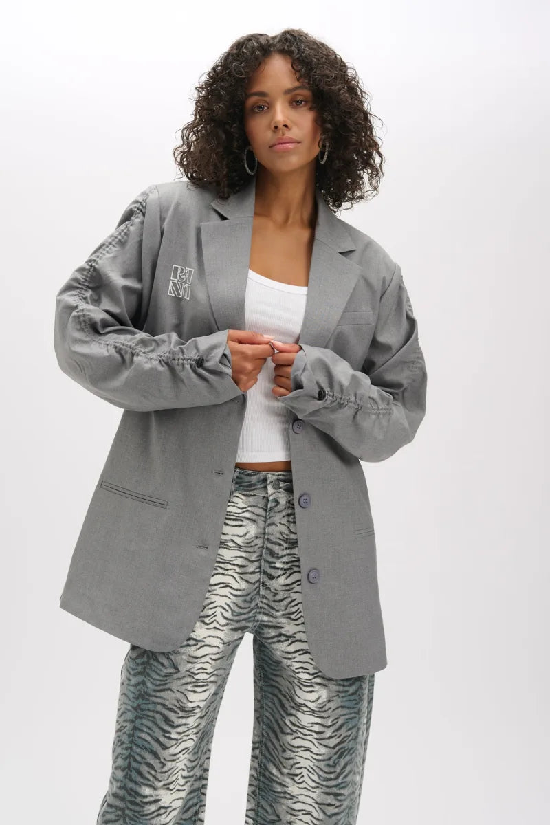 Blazer Jenny van Refined Department, kleur Light Grey