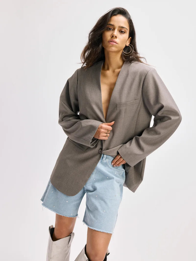 Blazer Mea van Refined Department, kleur Antra