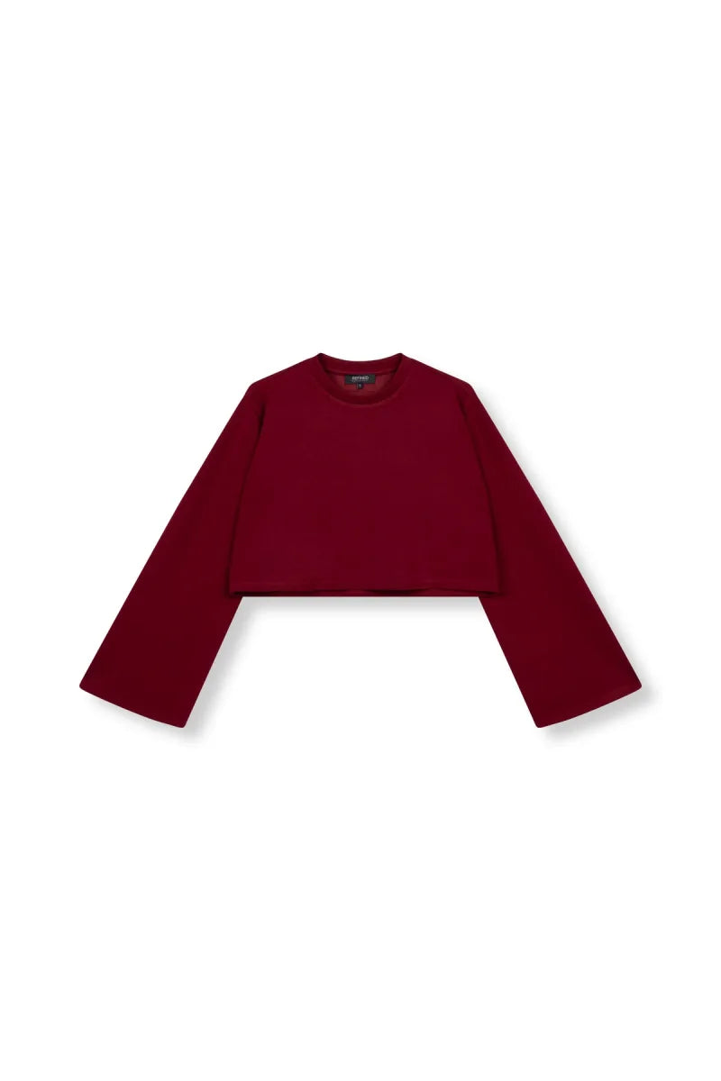 Carina Crop Top van Refined Department, kleur Bordeaux