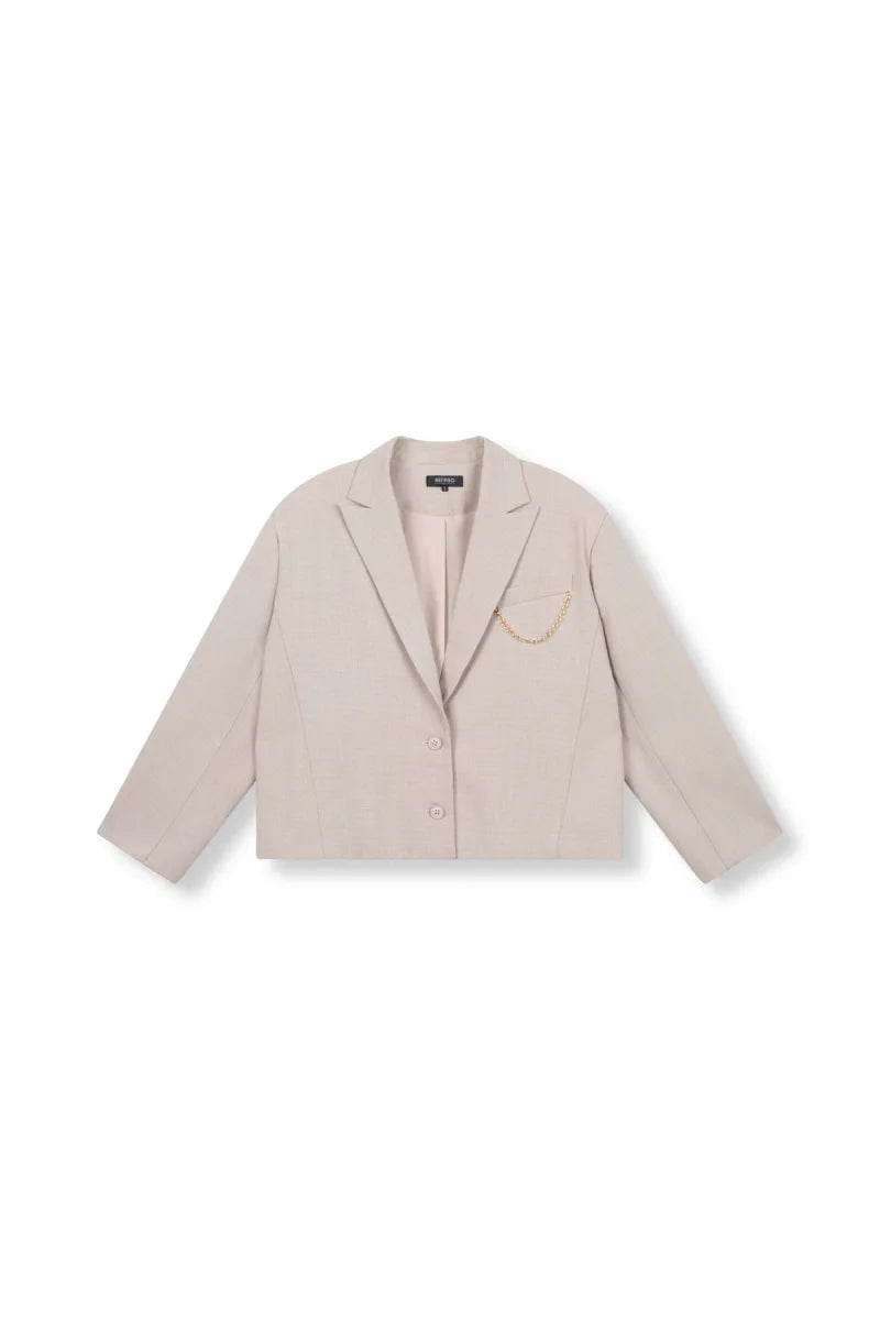 Cropped Blazer Jackie van Refined Department, kleur Sand