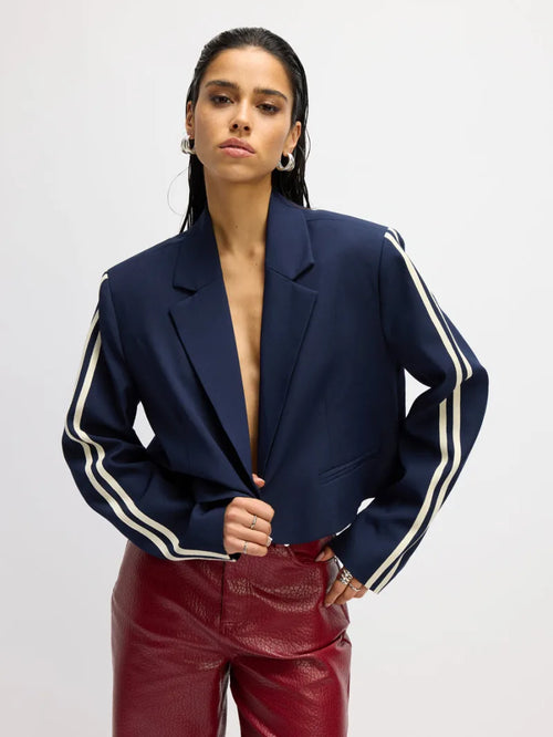 Cropped Blazer Niv van Refined Department, kleur Navy
