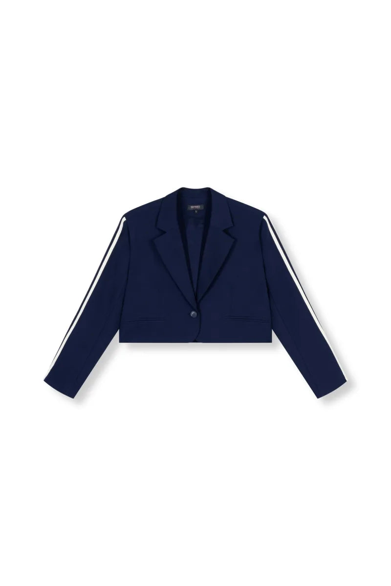Cropped Blazer Niv van Refined Department, kleur Navy