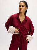 Cropped Blouse Lyloe van Refined Department, kleur Bordeaux