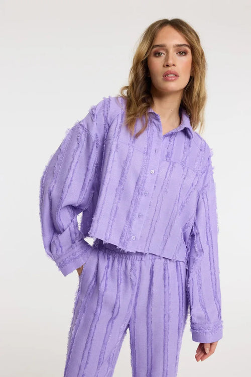 Cropped Blouse Saden van Refined Department, kleur Lilac