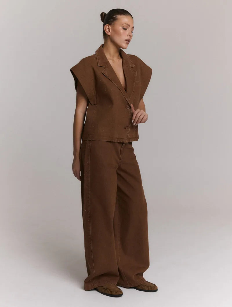 Gilet Marlie van Refined Department, kleur Brown