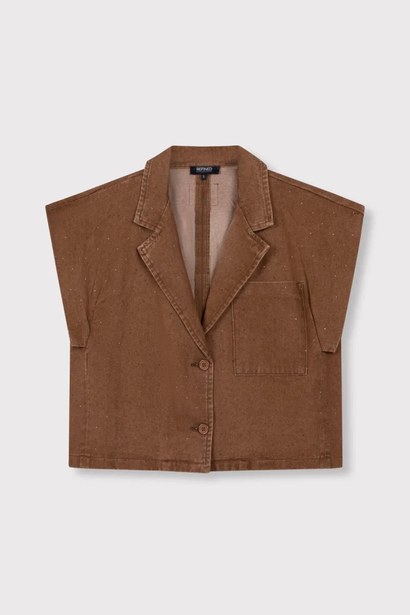Gilet Marlie van Refined Department, kleur Brown