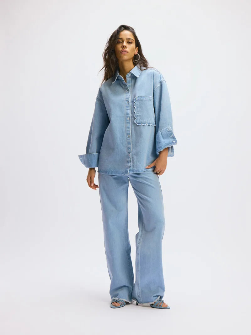 Hannah Pants van Refined Department, kleur Light Blue