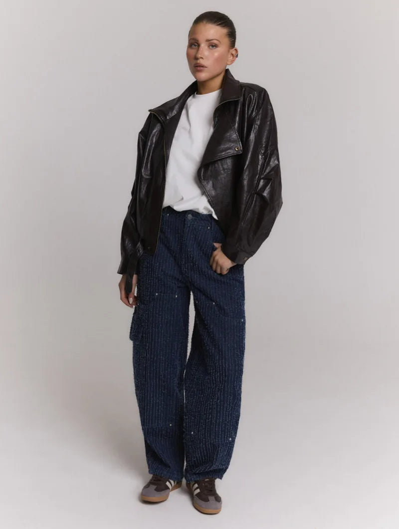 Lee Jacket van Refined Department, kleur Choc Brown